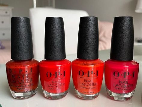 Opi Pch Love Song, Opi Rust And Relaxation, Opi Emmy Have You Seen Oscar, Emmy Have You Seen Oscar Opi, Rust And Relaxation Opi, Opi Coca Cola Red, Opi Red Nail Polish, Short Red Nails, Opi Fall