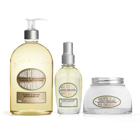 Almond Body Care Trio Man Shower, Shower Oil, L Occitane, Hand Care, Oils For Skin, Body Moisturizer, The Skin, Body Skin, Beauty Gift