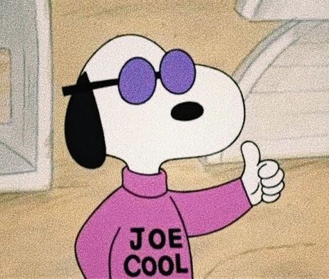 old school cartoons pink white snoopy sayng “its all right fools” hahah Cool Snoopy, Joe Cool, Cartoon Dog, Snoopy, Sunglasses, Pink