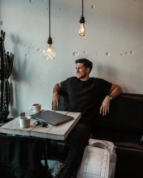 Cafe Pose Ideas Men, Man Drinking Coffee, Men Photoshoot, Photography Poses For Men, Guy Pictures, Man Photo, Poses For Men, Senior Photos, Senior Pictures