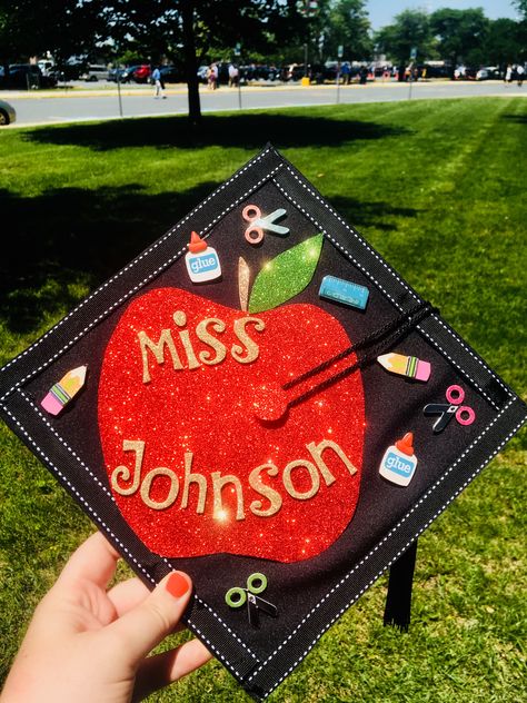 Teacher Graduation Cap Grad Cap Ideas Teacher Education Major, Graduation Cap Teacher Education Major, Graduation Cap Future Teacher, Masters In Education Graduation Cap, Teaching Credential Grad Cap, Teacher Graduation Cap, Graduating Teacher, Class Of 2019, Graduation Cap