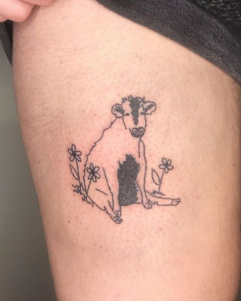 Baby Cow Tattoo, Lydia Tattoo, Cow Tattoos, Matching Tattoos For Siblings, Pictures Of Tattoos, Tattoo Perna, Mexico Tattoo, Wildlife Tattoo, Vintage Tattoo Art