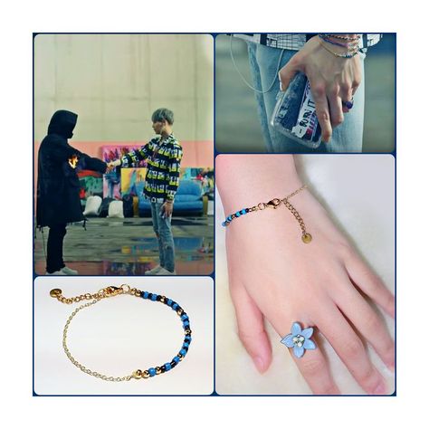 BTS Suga's Inpired Blue 18K Pure Gold Filled Bracelet. Suga's Blue Beaded Bracelet from the song "Fire." K Pop Jewelry, Bts Bracelet Beads, Bts Bracelet Diy, Kpop Idol Bracelet, Suga Bracelet, Suga Style, Fire Bracelet, Bts Bracelet, Pop Jewelry