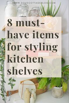 Kitchen Shelf Accessories, Kitchen Open Shelving Dimensions, Bookshelf Styling Kitchen, Organized Kitchen Shelves, Styling Shelves In Kitchen, Kitchen Shelves With Hooks, How To Decorate Floating Kitchen Shelves, Kitchen Interior Shelves, What To Put On Shelves In Kitchen