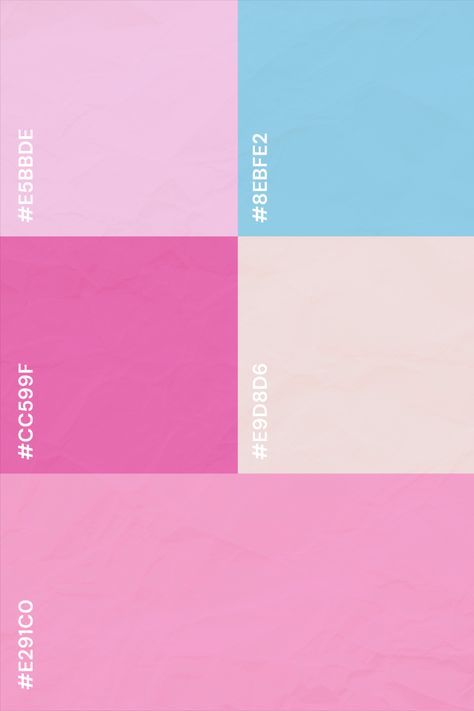 Legally Blonde Color Palette, Barbie Pallete Color, Barbie Color Scheme, Pink Retro Color Palette, Barbie Pink Color Palette, Barbie Colour Palette, Y2k Palette, Barbie Color Palette, Pink Blue Color Palette