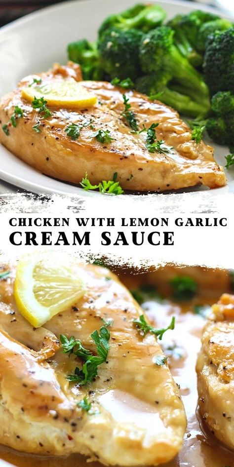 Chicken Limone Recipe, Lemon Garlic Cream Sauce, Cream Sauce For Chicken, Frozen Chicken Recipes, Kitchen Sanctuary, Lemon Chicken Piccata, Chicken With Lemon, Lemon Cream Sauces, Creamy Lemon Chicken