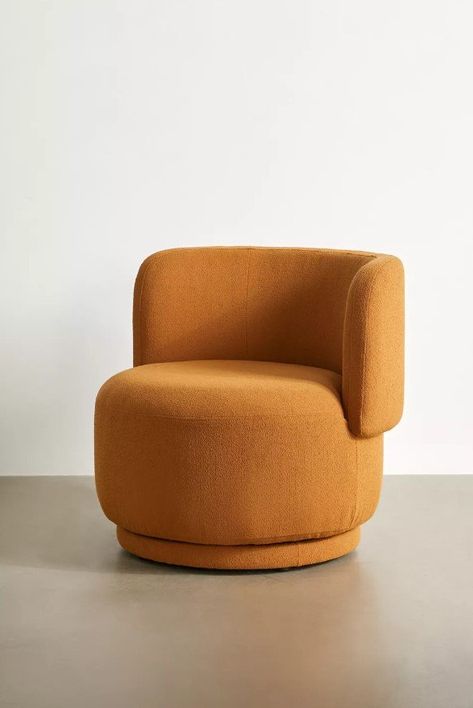 Boucle Swivel Chair, Round Swivel Chair, Stylish Accent Chairs, Armless Accent Chair, Orange Fits, Woven Chair, Velvet Chair, Deck Chairs, Open Plan Living