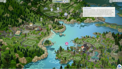 Sims 4 Copperdale Map With Lot Sizes San Myshuno, Sims 4 House Design, High School Years, Sims House Design, Dating World, You're Amazing, Sims Community, Island Living, Sims 4 Houses