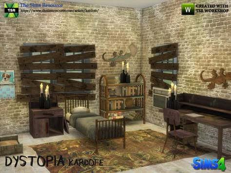 Bedroom consisting of old, deteriorated and dirty furniture to acclimate dystopic stories Found in TSR Category 'Sims 4 Kids Bedroom Sets' Sims 4 Dystopia Cc, Twd Sims 4 Cc, Grunge Sims 4 Cc Furniture, Sims 4 Cc Grunge Furniture, Sims 4 Cc Apocalypse, Sims 4 Grunge Cc Furniture, Sims 4 Apocalypse Cc, Grunge Furniture, Alt Sims