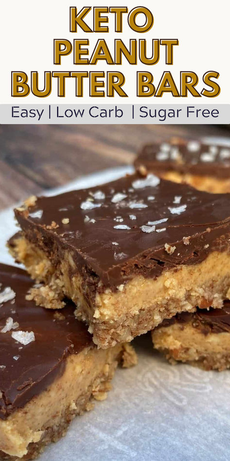 Keto chocolate peanut butter bars with a nutty crust top with flaky salt. Lilys Chocolate Keto Recipes, Keto Peanut Butter Chocolate Bars, Low Carb Dessert Ideas, Peanut Butter Chocolate Bars Healthy, Keto Millionaire Bars, Low Carb Peanut Butter Desserts, Keto Nut Bars, Keto Chocolate Peanut Butter Fudge, Keto Peanut Brittle Recipe