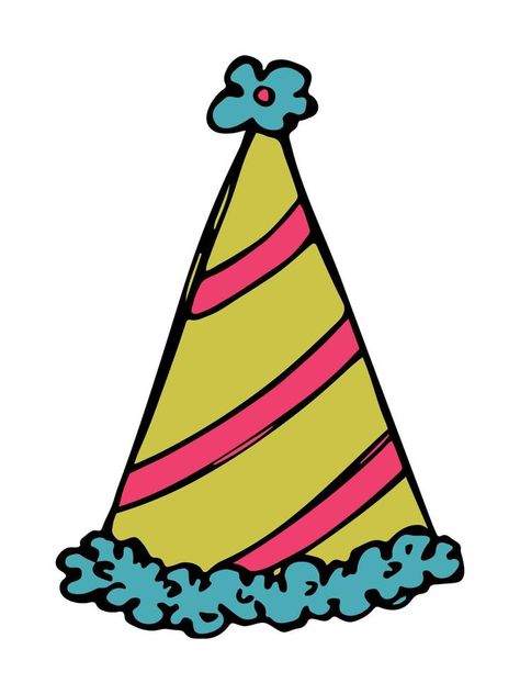 Birthday Cap Drawing, Burthday Hat, Birthday Hat Illustration, Birthday Hat Drawing, Party Hat Drawing, Party Hat Illustration, Party Hat Clipart, Birthday Hat Png, Bday Hat