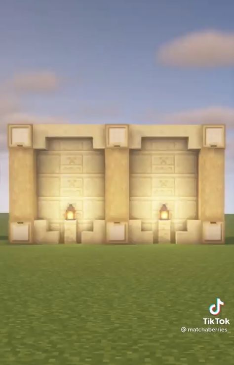 Desert Villager Trading Hall Minecraft, Minecraft Sand Wall Designs, Sandstone Wall Minecraft, Minecraft Desert Wall Designs, Minecraft Sand Path, Desert Home Minecraft, Minecraft Sandstone Palette, Sandstone Minecraft Builds, Minecraft Desert Fountain