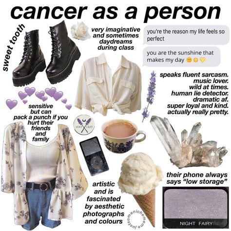 Cancerian Aesthetic Outfit, Cancerian Aesthetic Outfits, Cancerian Woman, Zodiac Clothes, Nerd Outfits, Aesthetic Memes, Zodiac Sign Traits, Zodiac Signs Astrology, Zooey Deschanel