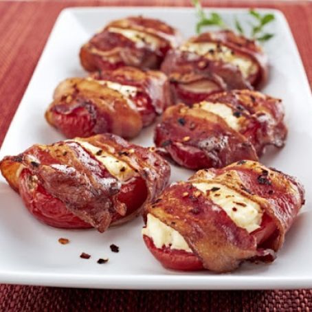 Bacon Wrapped, Cream Cheese Filled, Roma Tomatoes Roma Tomato Recipes, Bacon Wrapped Cream Cheese, Tomatoes Recipe, Roma Tomatoes, Cream Cheese Filling, Tomato Recipes, Bacon Wrapped, Appetizer Snacks, Ricotta