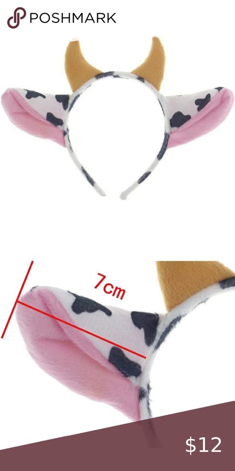 Pagreberya Cow Ears Headband, Cow Costume, Cow Ears Cosplay, Cow Ears Costume Diy Cow Ears Headband, Cow Ears Drawing Reference, Diy Cow Ears, Cow Ears Headband, Diy Cow Costume, Cow Headband, 2023 Costumes, Cow Print Top, Ears Cosplay