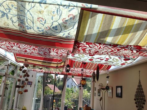 Conservatory Curtain Ideas, Conservatory Blinds Ideas, Ceiling Blinds, Small Conservatory Ideas, Conservatory Roof Blinds, Diy Conservatory, Conservatory Curtains, Roof Blinds, Conservatory Blinds