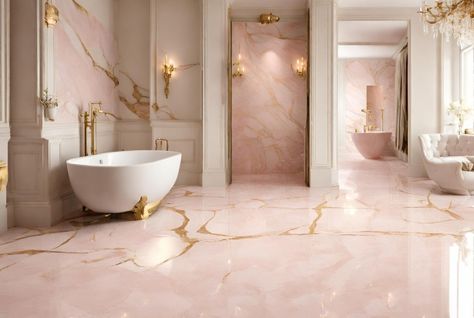 Gold And Pink Marble Bathroom Free Stock Photo - Public Domain Pictures Pink Marble Bathroom, Beige Marble Bathroom, Marble Bathtub, Bathroom Images, Ceiling Design Bedroom, Beige Marble, Bathroom Photos, Gold And Pink, Big Bathrooms