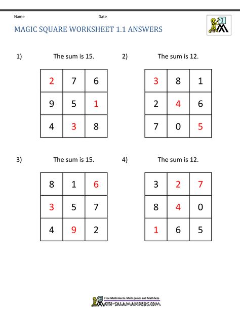 Magic Squares Math Puzzles, Magic Squares Math, Printable Sudoku Puzzles, Math Gnomes, Printable Sudoku, Fill In The Missing Numbers, Printable Crossword Puzzles, Math Sheets, Math Tutorials