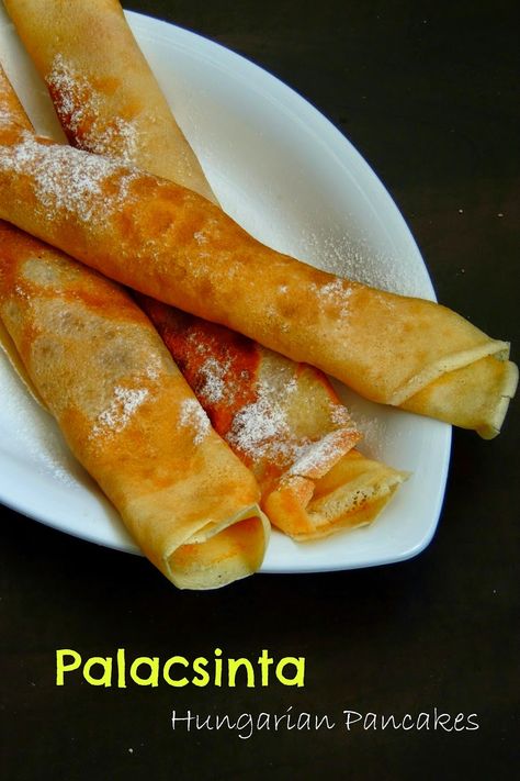 Hungarian Pancakes, Best Crepe Recipe, Hungarian Desserts, German Food Authentic, Slovak Recipes, Hungarian Cuisine, Eastern European Recipes, Crepe Recipes, Hungarian Recipes