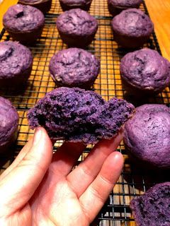 Purple Yam Muffins, Ube Sweet Potato, Ube Potato Recipes, Purple Sweet Potato Mochi, Purple Sweet Potato Powder Recipes, Purple Sweet Potato Dessert, Purple Sweet Potato Benefits, Purple Sweet Potato Recipes Desserts, Purple Food Ideas Snacks