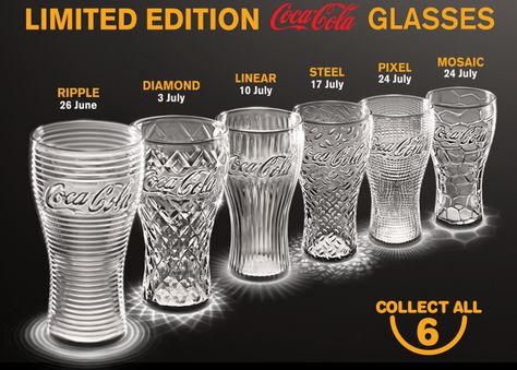 LIMITED EDITION COCA COLA GLASSES WITH MCDONALDS | Malaysian Foodie Coke Products, Bookshelf Clutter, Coca Cola Glass, Coca Cola Merchandise, Cocoa Cola, Coca Cola Kitchen, Coca Cola Glasses, Vintage Soda Bottles, Coca Cola Decor