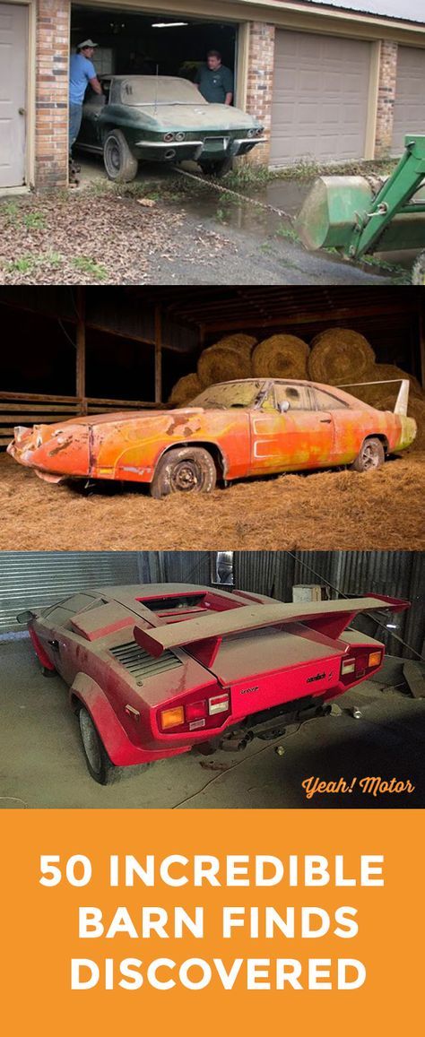 Discovered: Check out these incredible, rare barn finds! #musclecars #barnfinds Car Barn, Bmw Classic Cars, New Sports Cars, Vintage Muscle Cars, Nice Cars, Abandoned Cars, Us Cars, Barn Finds, American Muscle Cars