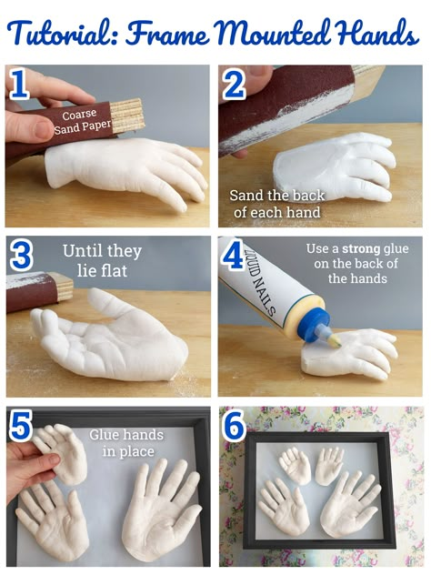 3d Hand Casting, Casting Frame Ideas, Plaster Hand Art, Hand Casting Ideas, Family Hand Casting, Baby Casting Kit, Baby Hand And Foot Prints, Plaster Hands, Baby Cast