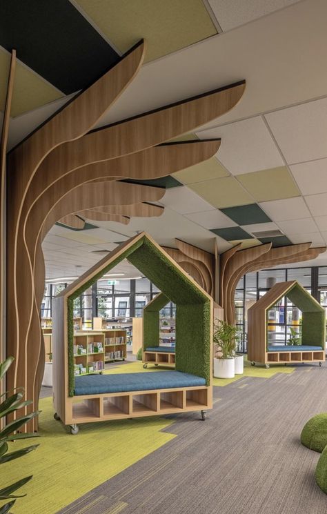 Dream School Design, Interactive School Design, Primary School Library Design, Biophilic School Design, Kidzania Design, Elementary Library Design, Nature School Design, Biophilic Library, Library Interior Design Public