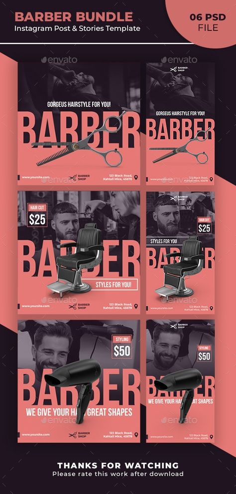 Barber Shop Social Media Posts, Barber Social Media Design, Barber Instagram, Designer Grafico, Mens Facial, Media Poster, Social Media Poster, Display Ads, Design Grafico