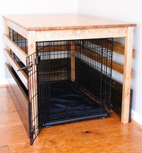 IKEA Hack: Building a Dog Kennel Cover from the INGO Pine Table - Saving Amy Ikea Ingo, Kennel Diy, Building A Dog Kennel, Build A Dog House, Diy Dog Crate, Dog Kennel Cover, Hack Ikea, Kennel Cover, Dog Kennel Furniture