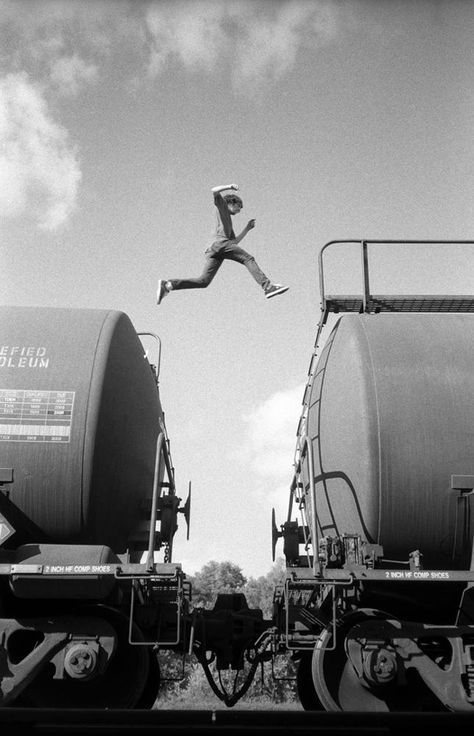 TRAIN JUMPING Ed Templeton, American Photography, Leica Camera, Juxtapoz Magazine, James Dean, Leap Of Faith, A Train, Leica, Ny Times