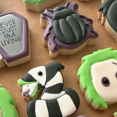 Beetlejuice Decorated Cookies, Fall Cookies, 13th Birthday, Cut Out Cookies, Custom Cookies, Birthday Cookies, Beetlejuice, Farmers Market, New Movies