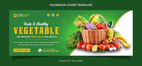 Healthy vegetable and fruit grocery deli... | Premium Vector #Freepik #vector #banner #poster #food #business Fruit Banner Design, Grocery Banner, Popsicles Packaging, Fruit Banner, Fruit Grocery, Groceries Store, Cover Post, Shop Banner Design, Post Template Design