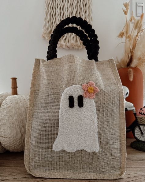 did you grab your boo bags yet? just in time for trick or treating 👻✨🧡 . available online our website for pickup or delivery 🖤 Halloween Macrame, Candy Bags Halloween, Macrame Gifts, Boo Boo Bags, Halloween Candy Bags, Halloween Sweets, Burlap Tote, Spooky Stuff, Sac Lunch