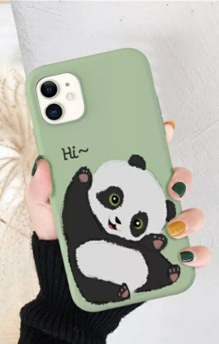 Cute Mobile Cover Painting, Paint Phone Case, Panda Painting, Phone Case Diy Paint, Diy Phone Case Design, Phone Cover Design, Unique Iphone Cases, Animal Phone Cases, Drawing Activities