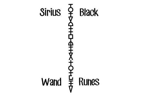 Marauders Tattoo, Sirius Black Wand, Black Wand, Sirius Black Tattoo, Tattoo Harry Potter, Harry Potter Sirius, Wand Tattoo, Hp Tattoo, Rune Tattoo