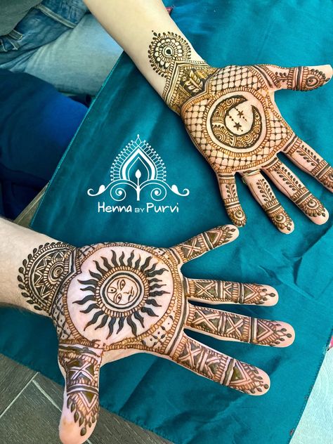 Sun Mehndi Design, Sun Mehandi Design, Sun And Moon Mehendi Designs, Sun Mehendi Designs, Sun Mehendi, Henna For Guys, Henna Men, Mehendi Tattoo, Mehendi Simple