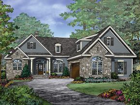 European Home Plans, Small Craftsman House, Small Craftsman House Plans, Small Craftsman, Courtyard Entry, Elevation Plan, Craftsman Exterior, European Home, Craftsman Style Homes