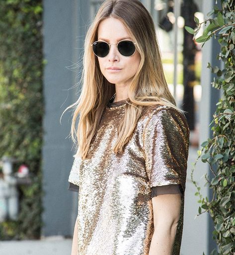 3+Ways+To+Style+Sequins Sequin T Shirt Outfit, Sequin Tee Outfit, Sequin Shirt Outfit, Rachel Zoe Style, Sequin Tshirt, Sleek Jumpsuit, Jeans And T Shirt Outfit, Polo Shirt Outfits, Sequin Tee