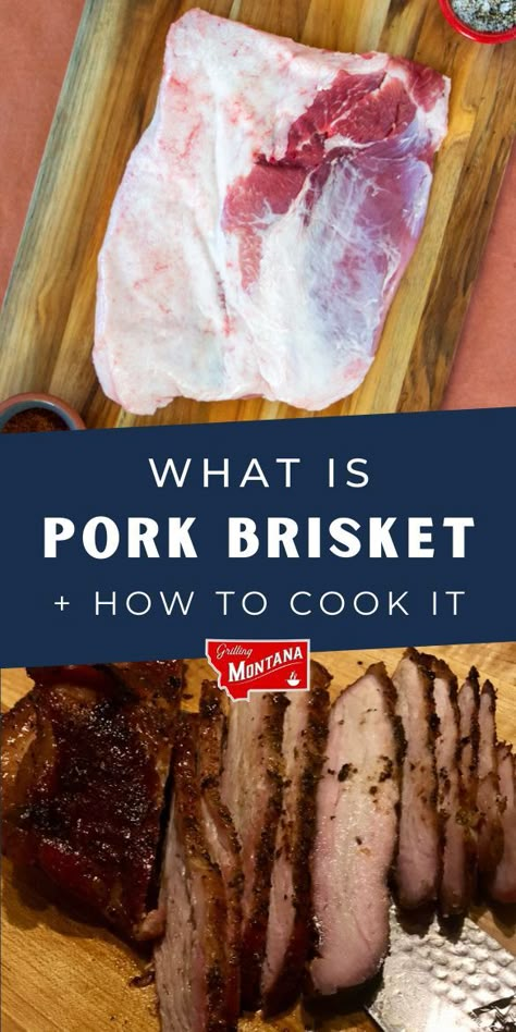 Pork Brisket Recipes, Grilling Brisket, Brisket Smoked, Grilling Recipes Pork, Pork Brisket, Smoked Pork Shoulder, Pork Crockpot Recipes, Recipes Meat, Grilled Meat Recipes