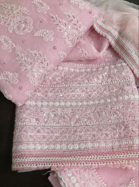 Baby Pink Suit Indian, Pink Chikankari Suit, Nani Maa, Pink Sharara, Pink Kurti, Partywear Suits, Indian Fits, My Dream Board, Chikankari Suits