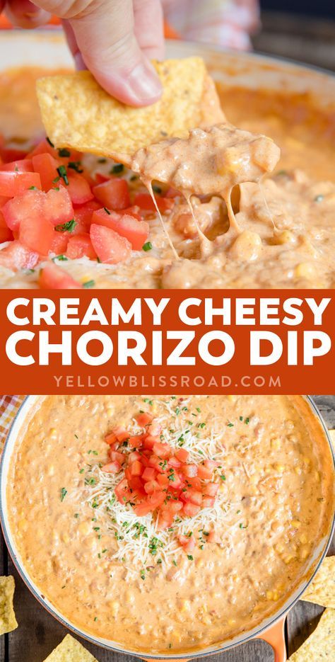 Chorizo Cheese Dip, Holiday Dip Recipes, Chorizo Dip, Party Crowd, Tortilla Chip Recipe, Mexican Appetizers, Chips Recipe, Cheese Dip, Yummy Dips