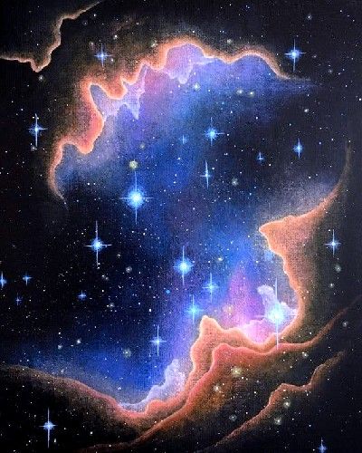 Celestial Space Art, Painting Of Universe, Space Sky Painting, Space Painting Aesthetic, Space Paintings Acrylic, Space Reference Photos, Nebula Acrylic Painting, Celestial Art Paintings, Outer Space Acrylic Painting