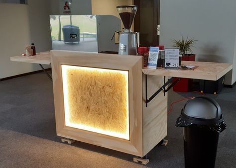 Coffee Bar Portable, Portable Coffee Bar Ideas, Portable Coffee Shop, Portable Food Cart, Portable Coffee Bar, Mobile Coffee Bar, Espresso Cart, Coffee Bar In Kitchen, Bar In Kitchen