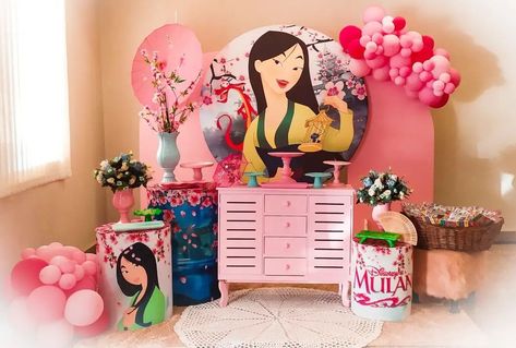 Mulan Birthday Party, Mulan Birthday, Mulan Party, Princess Mulan, Party Theme Decorations, Birthday 5, Party Organization, Birthday Party Theme Decorations, Pinturas Disney