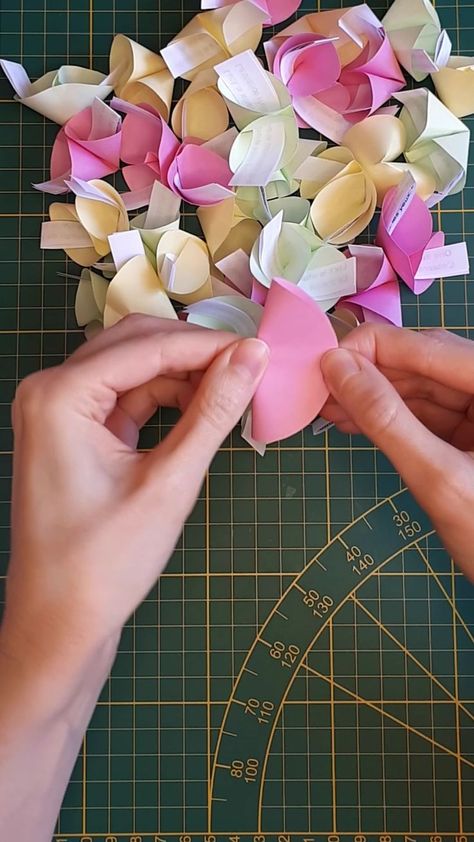 How to make Paper Fortune Cookies [TUTORIAL] Fortune Cookie Paper Diy, Paper Fortune Cookies How To Make, Ceramic Fortune Cookie Tutorial, How To Make Fortune Cookies Paper, Fabric Fortune Cookie Pattern, How To Make A Fortune Cookie, Fortune Cookie Paper, Easy Fortune Cookies, Paper Fortune Cookies