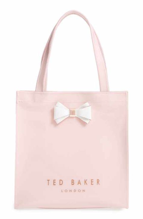 Girly Backpacks, Ted Baker Bag, Small Icons, Year 9, Bow Bag, Pink Tote Bags, Jewelry Accessories Ideas, Pink Tote, Pretty Bags