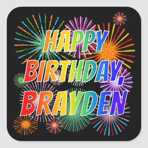 First Name "BRAYDEN", Fun "HAPPY BIRTHDAY" Square Sticker #AD , #Ad, #HAPPY#BIRTHDAY#Square#Fun Fun Happy Birthday, Funny Happy Birthday Song, Happy Birthday Song, Happy Birthday Name, Funny Happy Birthday, Birthday Songs, Birthday Name, Happy Birthday Greetings, Happy Birthday Images