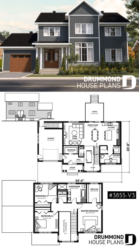 Blue House Floor Plan, Country Home House Plans, 3 Bedroom Home Floor Plans No Garage, Australia House Plans, House Plan No Garage, Floorplan 3 Bedrooms, Simple House With Garage, House With Blueprints, 3bdrm House Plans