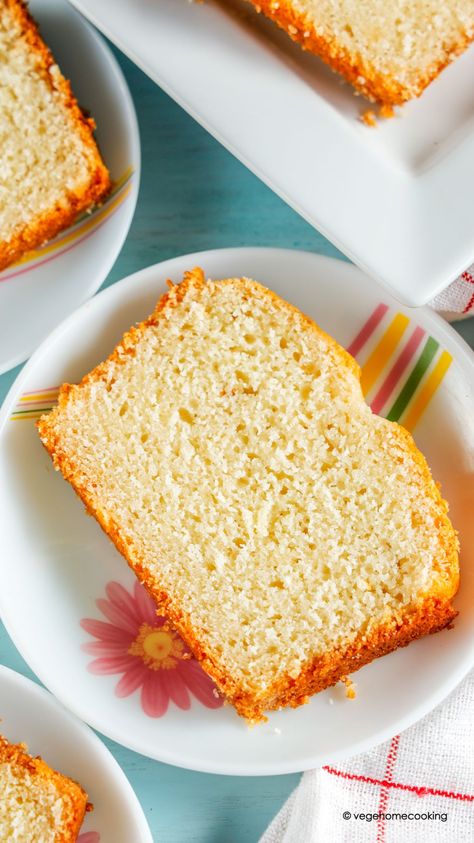 Eggless Pound Cake / Easy Pound Cake Without Eggs Cake Recipe Without Eggs, Recipes Without Eggs, Cake Without Eggs, Cake Recipes Without Eggs, Easy Pound Cake, Pound Cake Recipes Easy, Creaming Method, Pound Cake Recipe, Eggless Baking